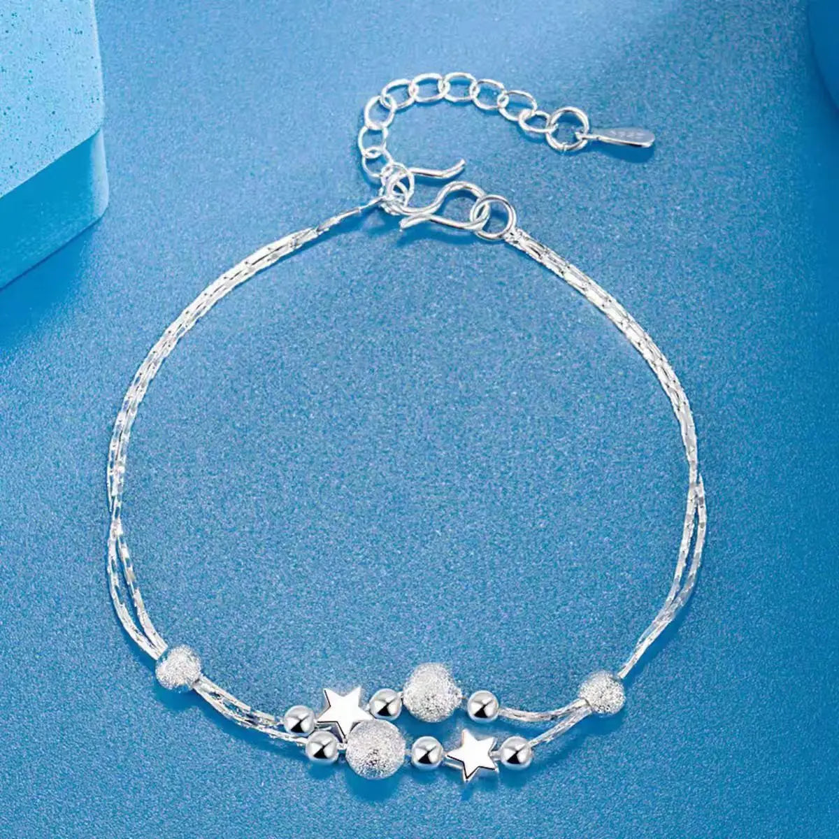 Luxury 925 Sterling Silver Ball Bracelets For Woman Korean Designer Lucky Beads Chain Bracelets Party Wedding Charm Jewelry Gift