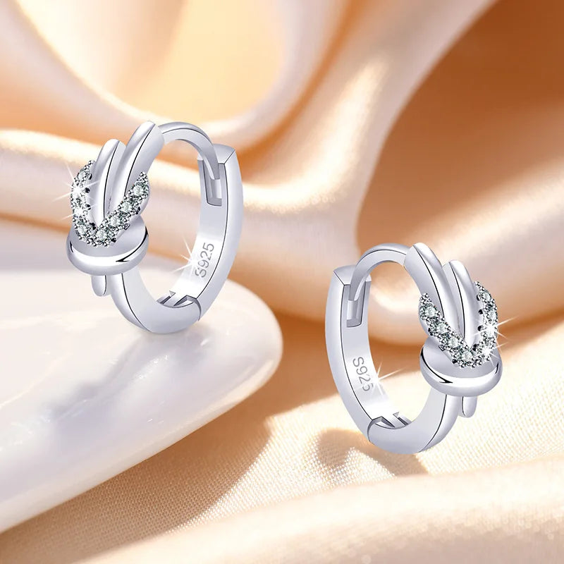 New 925 Sterling Silver Earrings Zircon For Women Exquisite Student Girlfriend Jewelry Accessories Wedding Fashion Gift