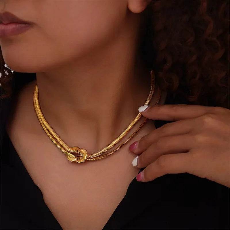EILIECK 316L Stainless Steel Gold Color Chain Chokers Necklace For Women High Quality  Neck Chain Trendy Fashion Jewelry Bijoux