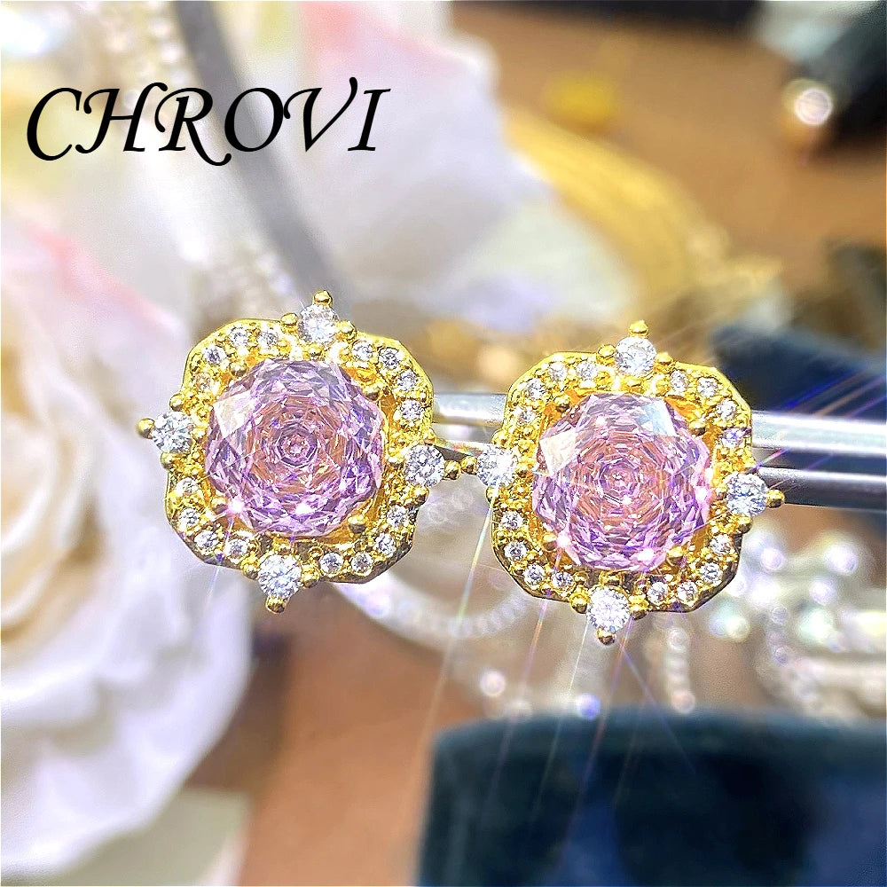 New 925 pure silver millennium rose gold necklace pendant stud earrings and colorful ring set