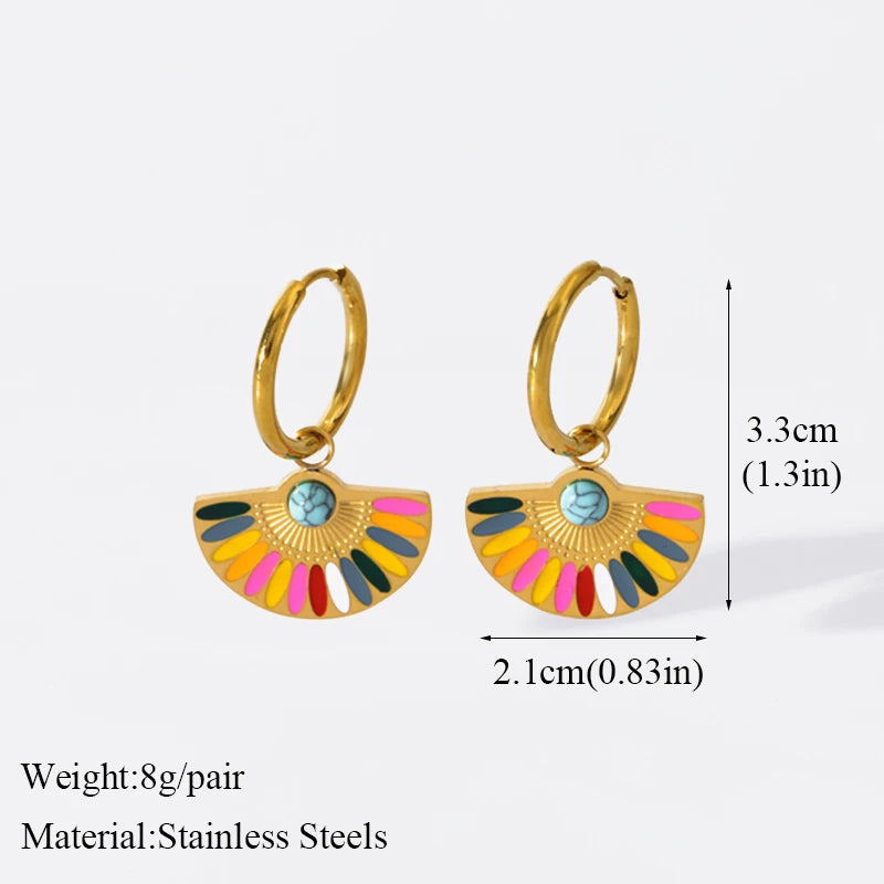 EILIECK 316L Stainless Steel Irregular Heart-shaped Dangle Earrings For Women Stylish Fashion Waterproof Ear Jewelry Lady Gift