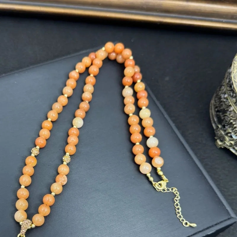 Floral Necklaces for Women Beads Chinese Style Geometric Vintage Banquets Jewelry Elegant Exquisite Collares Para Mujer