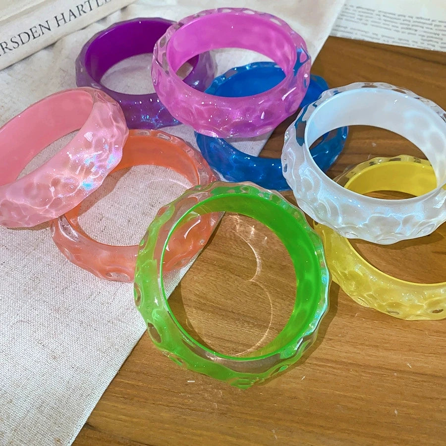 2026 Trendy Summer Irregular Fashion Resin Bracelet For Fashion Women Charm Sea Beach Seaside Vacation Jewelry Accessories