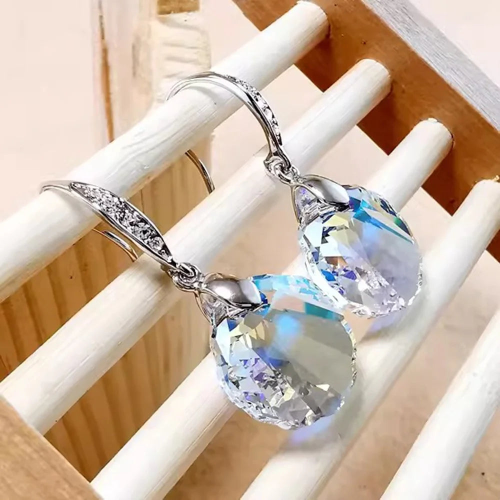 Small Shell Elegant Charm Female Rainbow Zircon Stone Silver Color Dangle Earrings 2026 Fashion Wedding Jewelry For Women