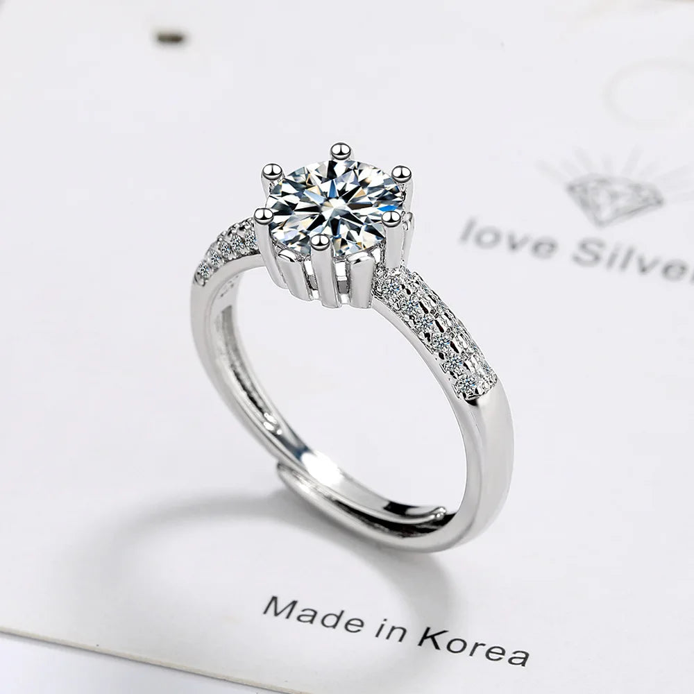 New 925 Sterling Silver 6A Zircon Ring Luxury Shines Simplicity Fashion Exquisite For women Wedding Engagement Jewelry