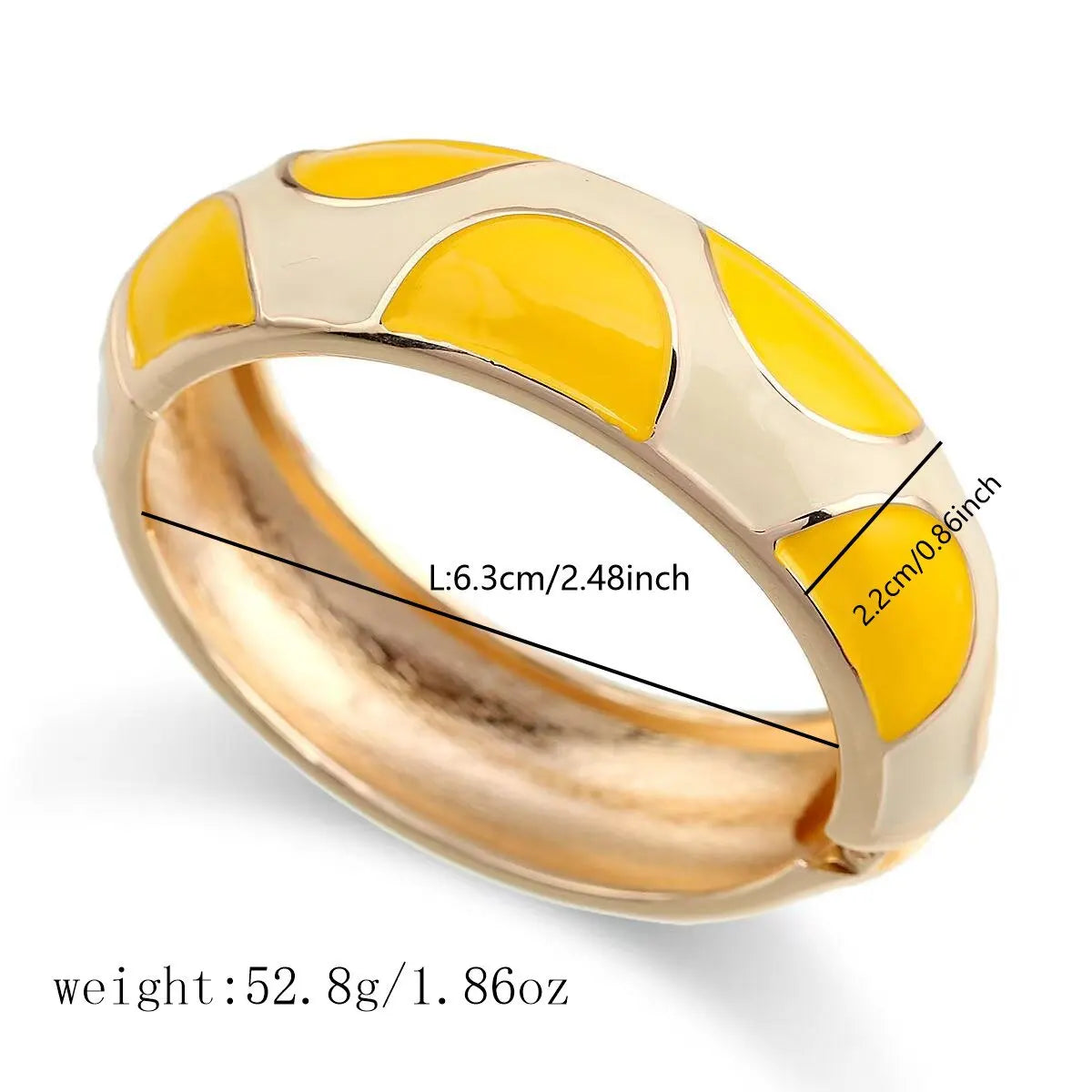 KMVEXO Yellow Dopamine Style Bangles Creative Design Fashionable Temperament Drip Oil Imitate Enamel Bracelet Women Jewelry