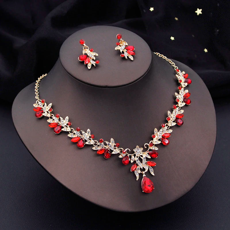 Butterfly Collar Opal Pink Bridal Jewelry Sets for Women Choker Necklace Earring Set Wedding Bride Jewelry Sets 3 Pcs Gifts
