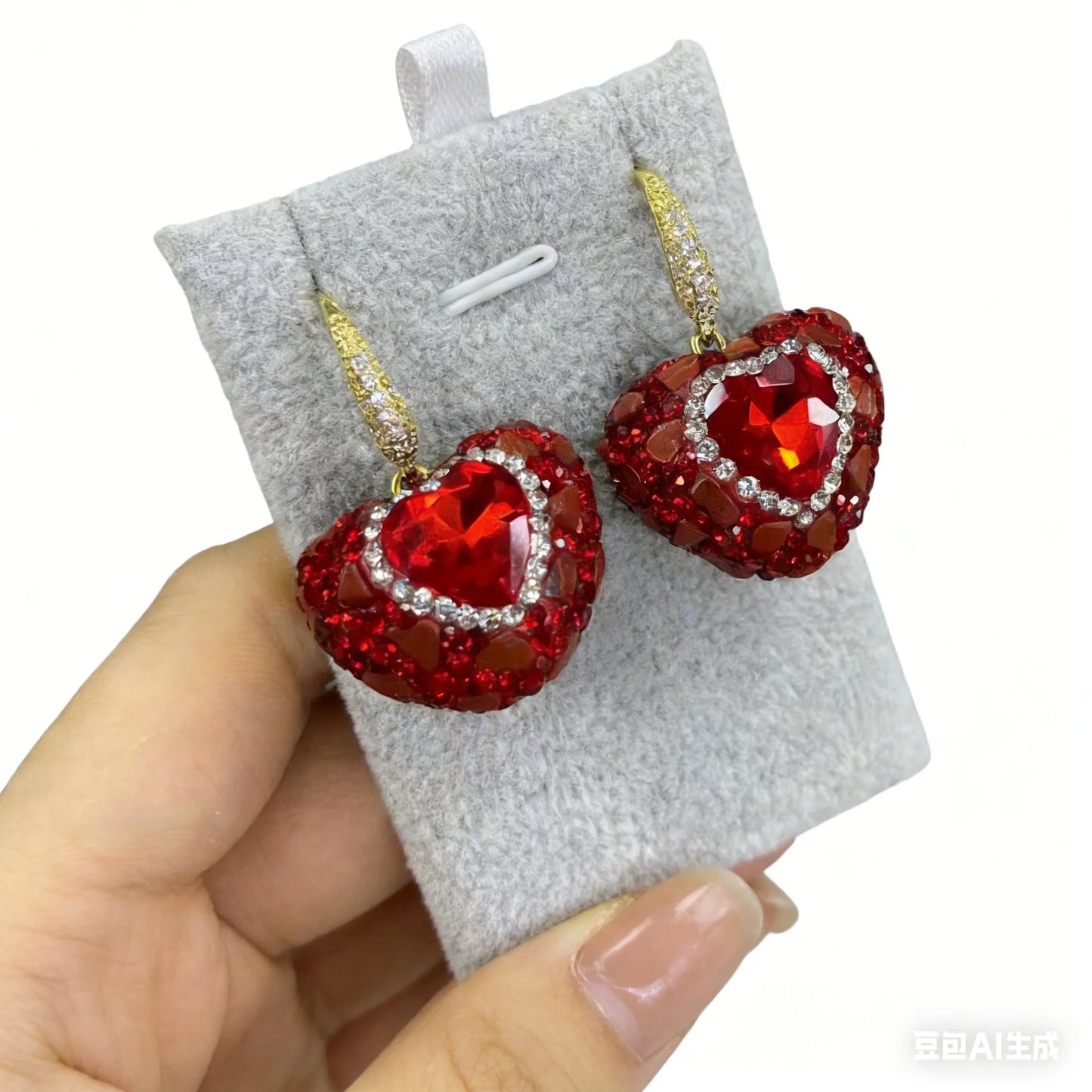 New crystal heart-shaped earrings for women dazzling AAA zircon jewelry