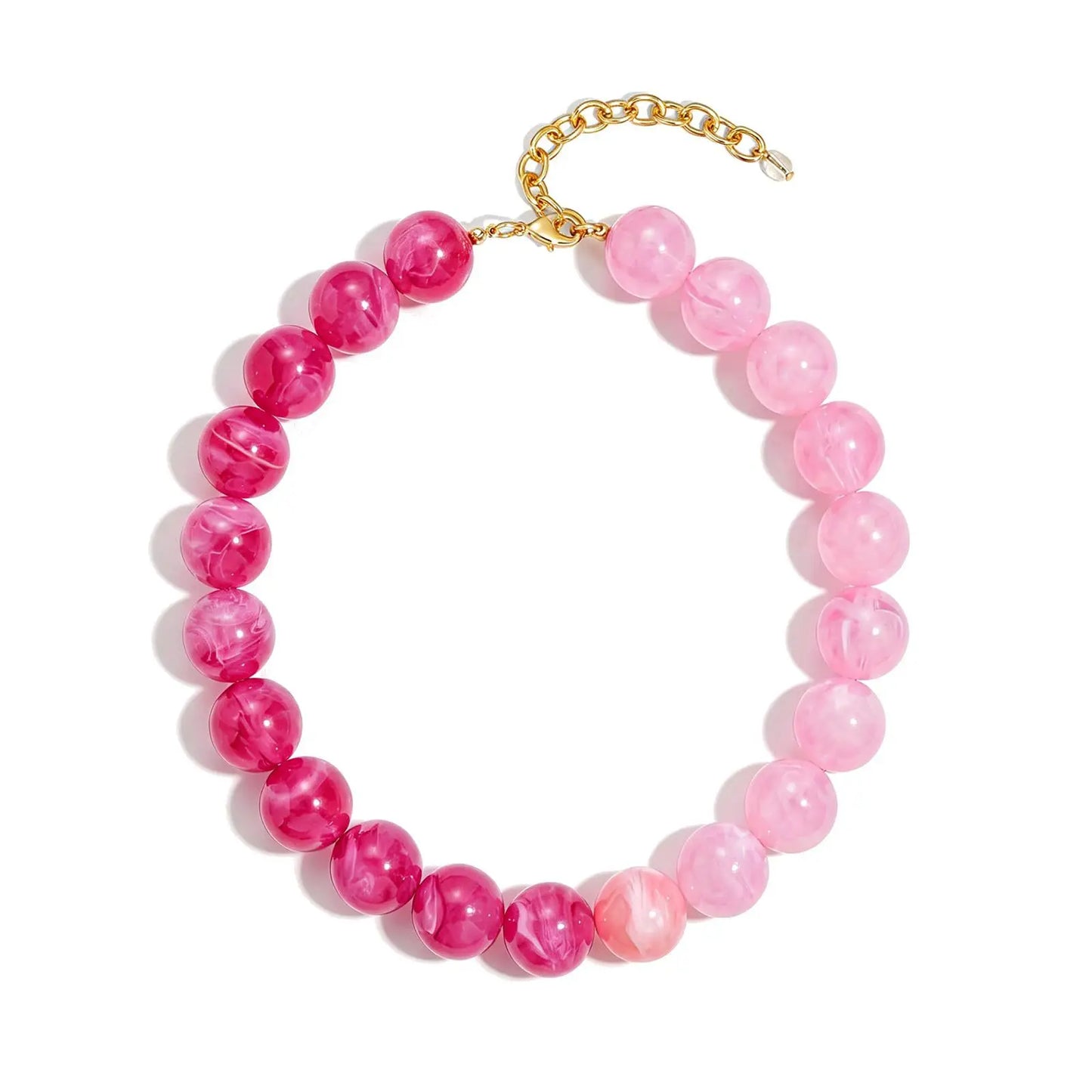 Double Color Round Beads Resin Necklace for Women Bohemian Style Waterproof Statement Choker Collar Necklaces Fashion Jewelry