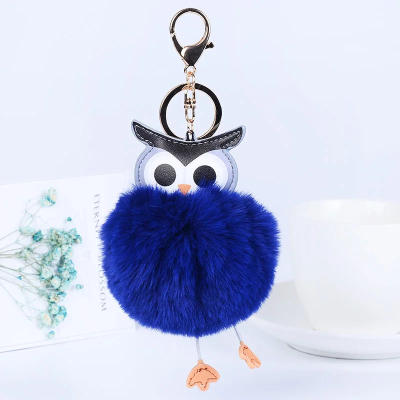 EASYA New Design Crystal Owl Keychain Full Rhinestone Key Ring Key Holders For Women Bag Accessories Cute Animal Car Key Chain