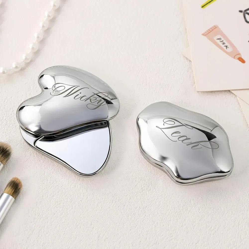 Custom Name Pocket Mirror for Women Personalized Engravable Compact Travel Delicate Mirror Unique Gift for Mom Sister Friend