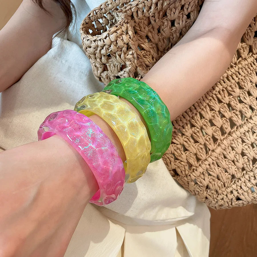 2026 Trendy Summer Irregular Fashion Resin Bracelet For Fashion Women Charm Sea Beach Seaside Vacation Jewelry Accessories