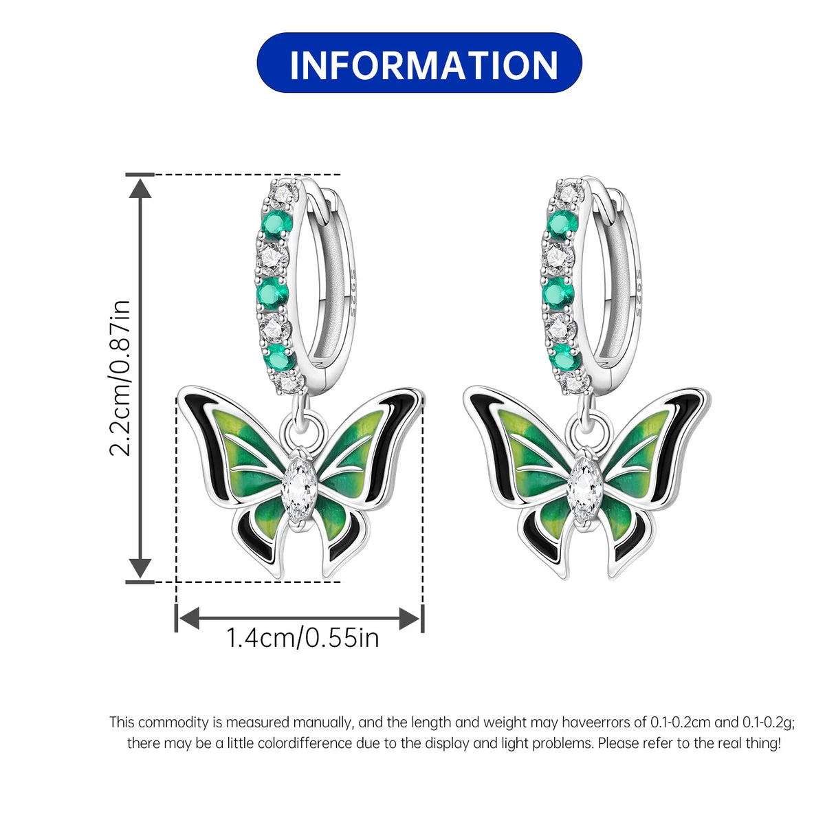 Orstarry 925 Sterling Silver Blue Zircon Dragonfly Drop Earrings Women Earrings Charm Fashion Versatile Party Jewelry Gifts