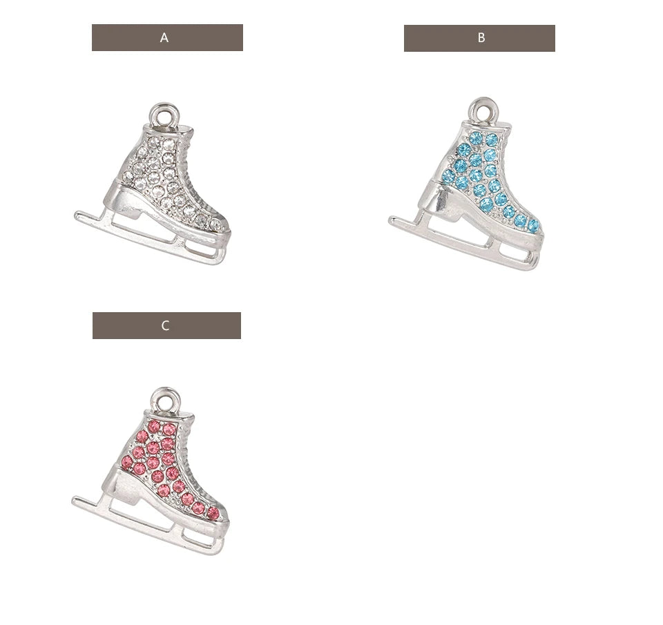 My Shape Skating Shoes Pendant Bracelets for Women Ice Skater Bracelet Sports Figure Skating Crystal Jewelry Gifts Skate Lover