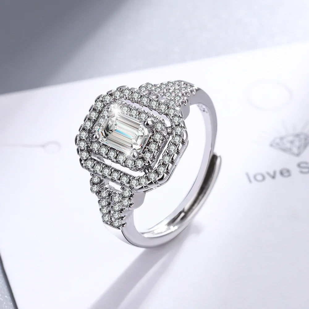 New 925 Sterling Silver 6A Zircon Ring Luxury Shines Simplicity Fashion Exquisite For women Wedding Engagement Jewelry