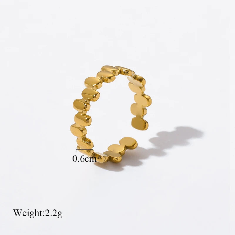 EILIECK 316L Stainless Steel Open Cuff Rings For Women Girl New Fashion Personality Non-fading Jewelry Gift Party кольцо женское
