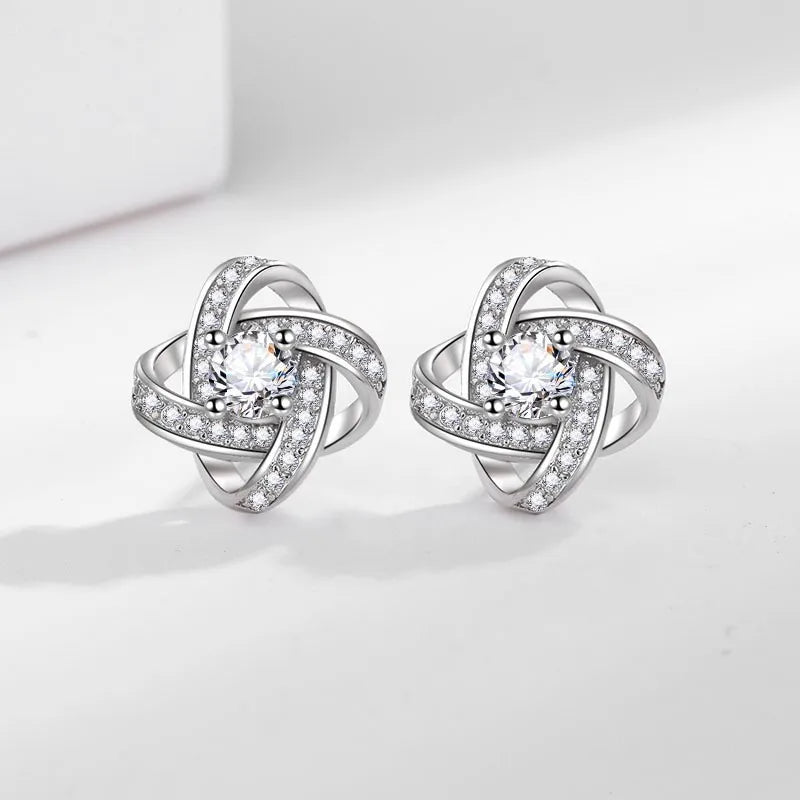925 Sterling Silver Set High Quality 5A Zircon Necklace Earring Ring Chain Fashion Jewelry For Women Wedding Birthday Gift