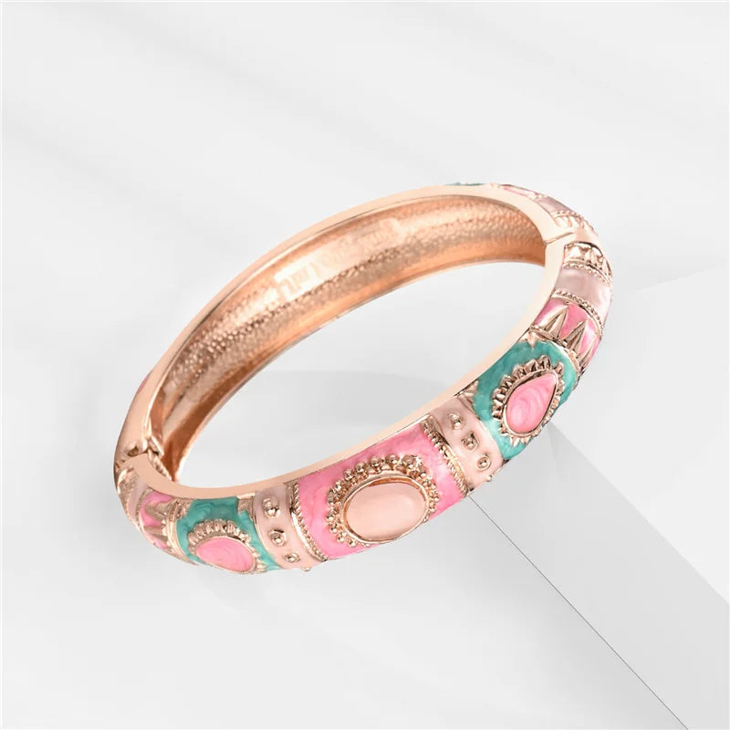 1/5 PCS Enamel Bracelet For Women Bangle On Hand Cloisonne Women's Hand Bracelets India African Jewelry Bohemian Designer Gifts