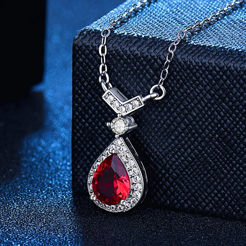 925 Sterling Silver Necklace Pendant sparkle Crystal For Women Fashion Jewelry Party Wedding Accessories Gifts
