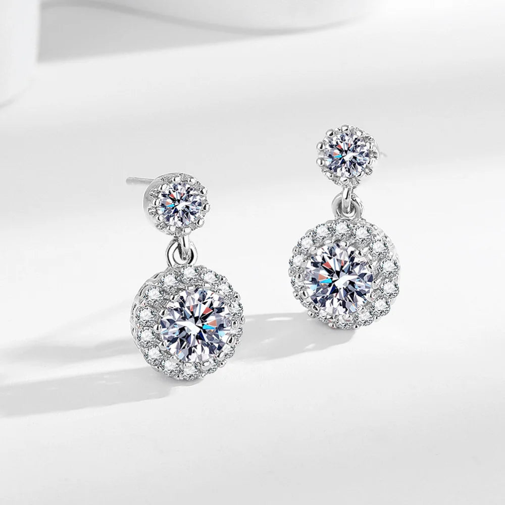 925 Sterling Silver Crystal Zircon Earrings For Women High-End Temperament Tassel Earrings Simple And Versatile Earring Jewelry