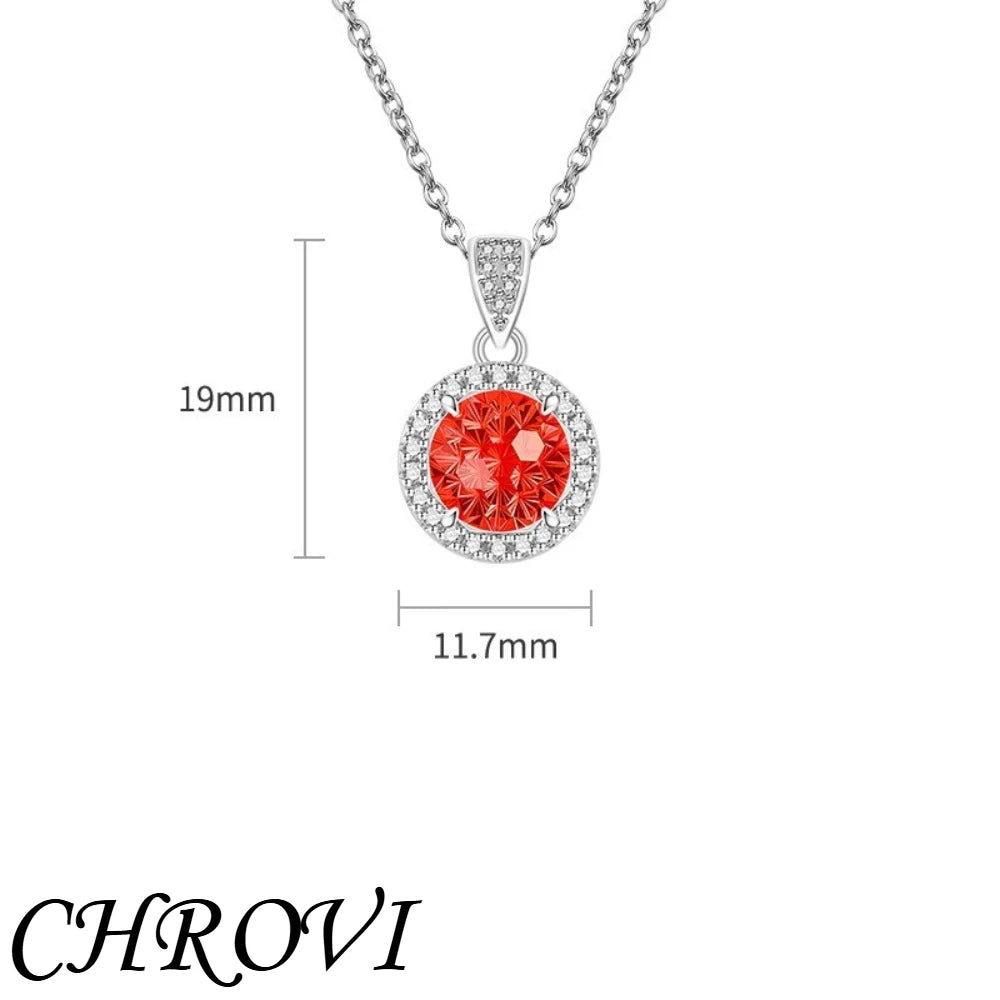 Luxurious 925 sterling silver gemstone princess square pendant necklace - fashionable and versatile