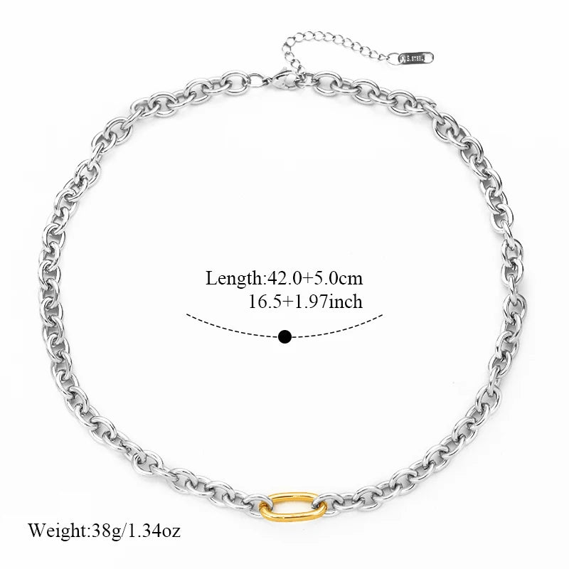 EILIECK 316L Stainless Steel Silver Color High Quality Metal Chain Necklace Bracelet Set Waterproof Popular Casual Jewelry Women