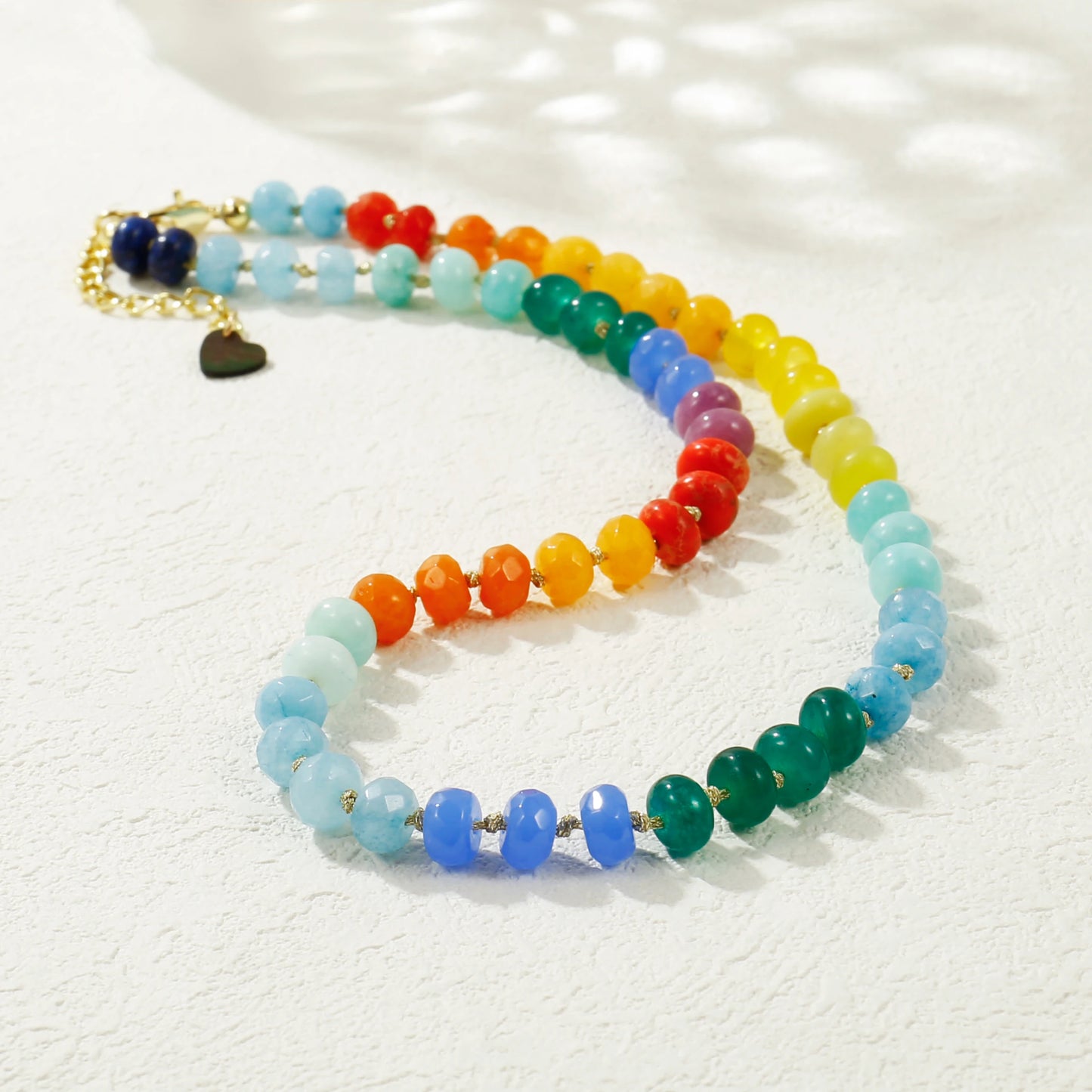 Badu Colorful Natural Stone Beads Necklaces for Women Bohomian Gemstone Beaded Choker Summer Beach Trendy Boho Jewelry Gift