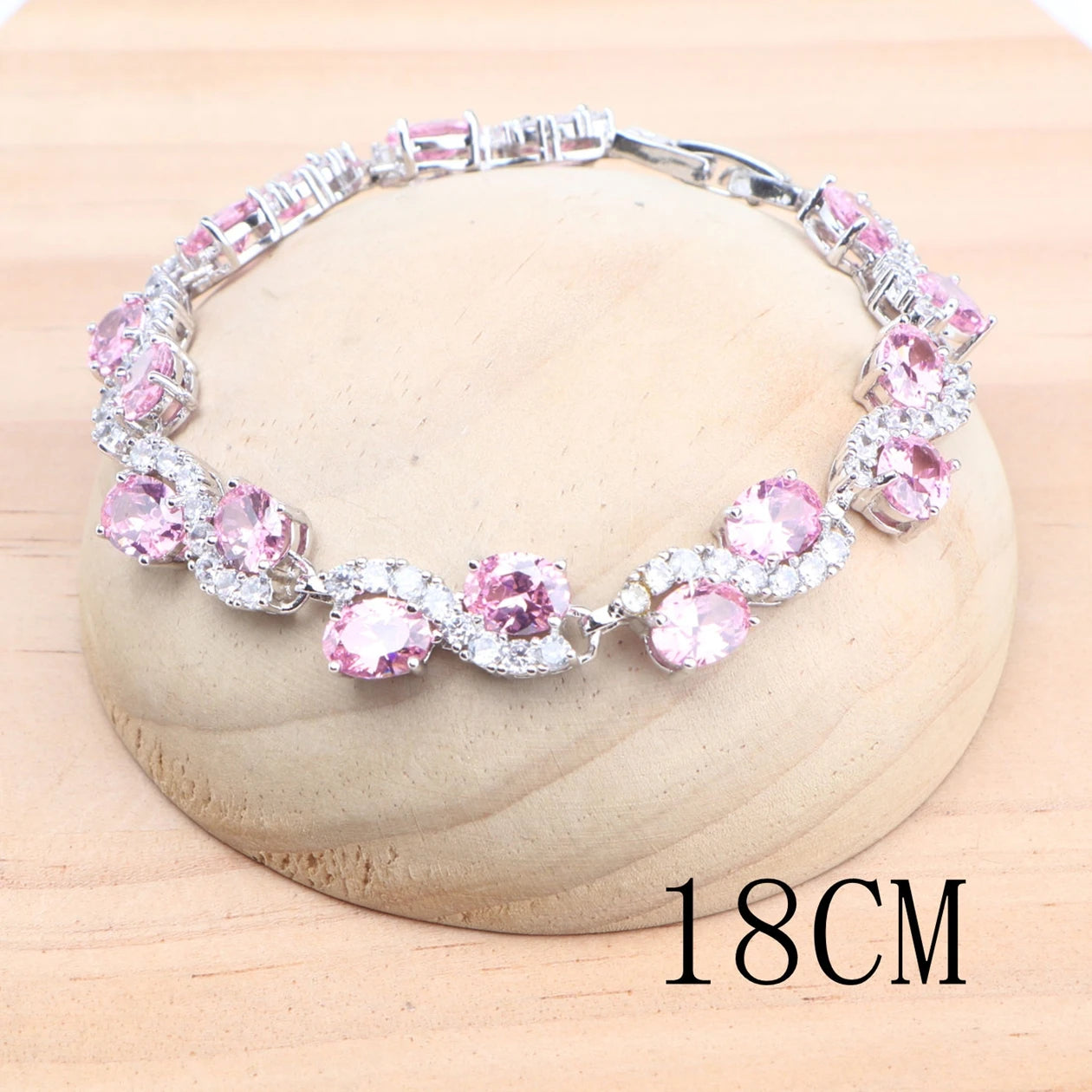 925 Silver Charm Green Cubic Zircon Bracelets For Women Wedding Jewelry 18CM Length