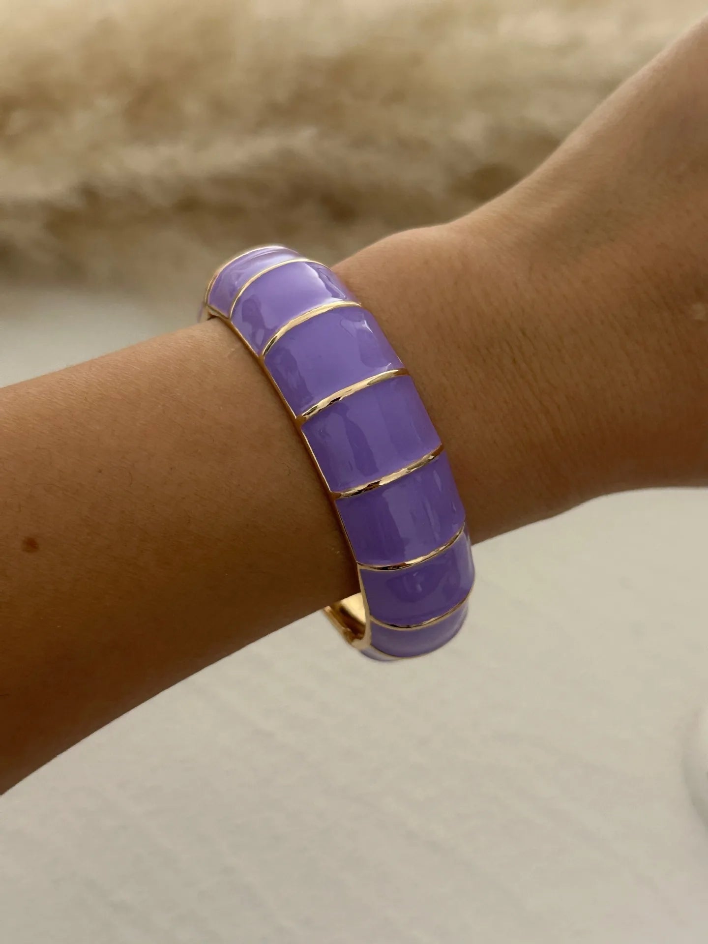 KMVEXO Irregular Purple Color Dripping Oil Zinc Alloy Enamel Bangles Geometric Wide Cuff Spring Bracelets For Women Jewelry ﻿