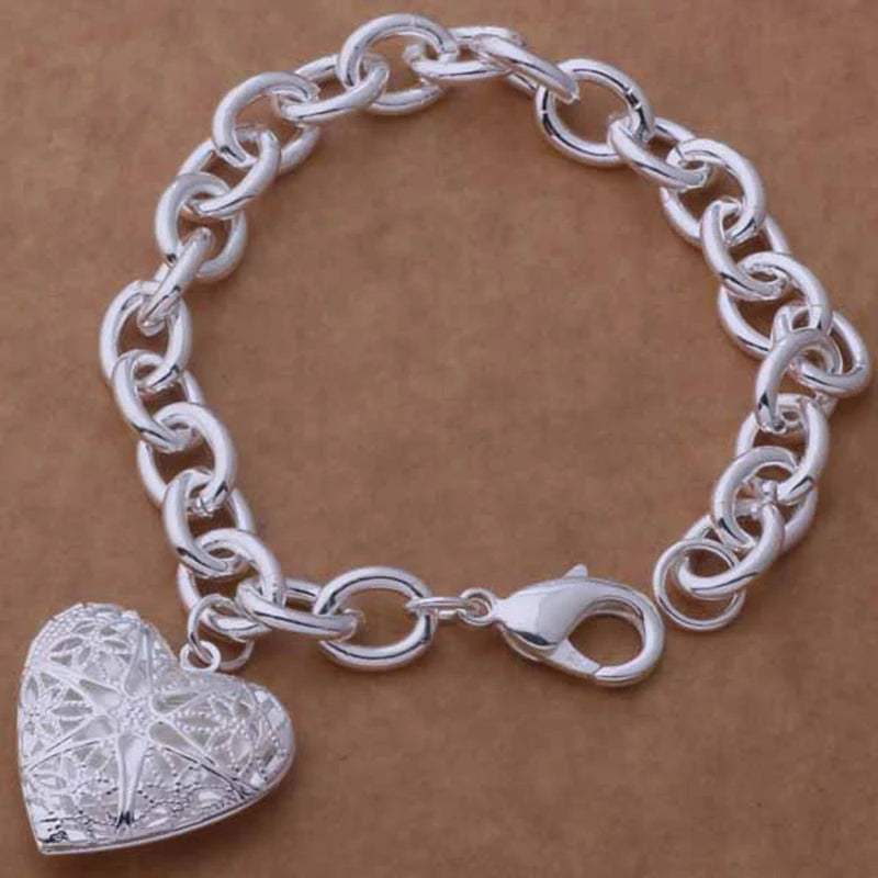 925 Sterling Silver Bracelet Picture frame High Quality Romance Chain For Women Fashion Engagement Party Wedding Jewelry Gift