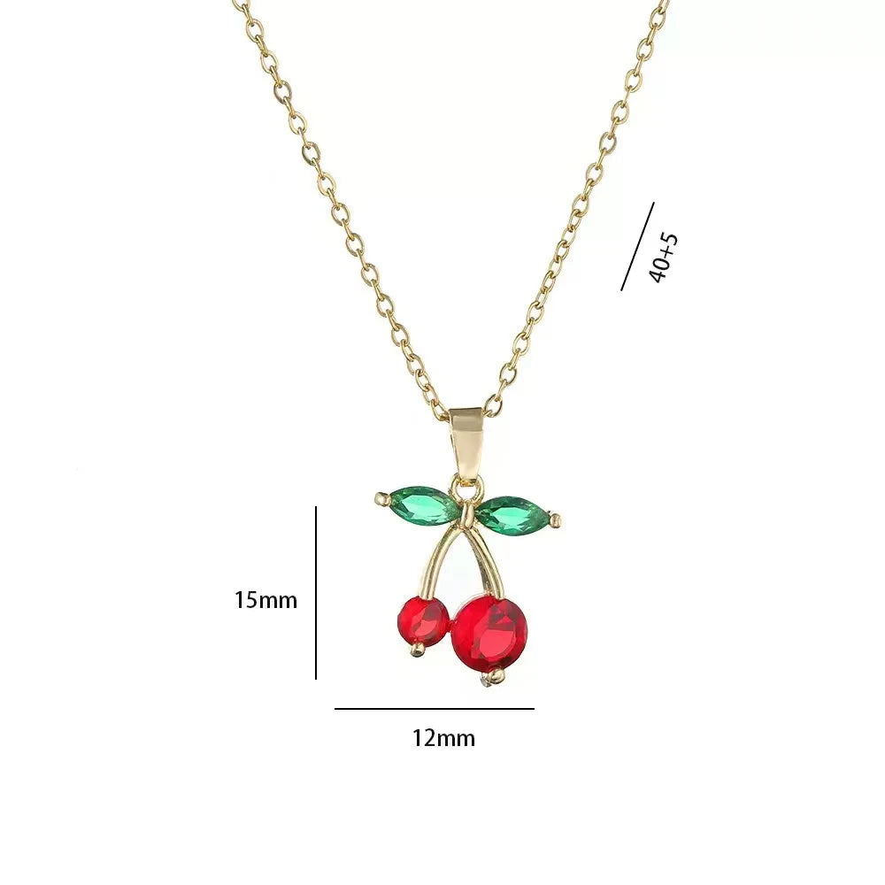 EILIECK 316L Stainless Steel Green Cubic Zircon Flower Pendant Necklace for Women Luxury Temperament Neck Chain Fashion Jewelry
