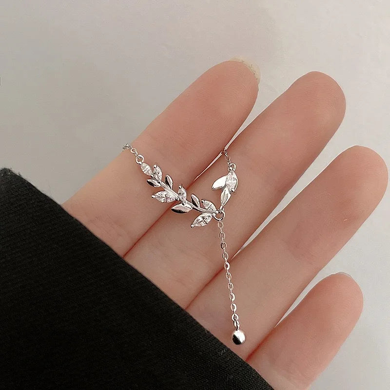 925 Sterling Silver Necklace Pendant AAA Zircon For Women Fashion Exquisite Student Girlfriend Jewelry Accessories Heart Gift