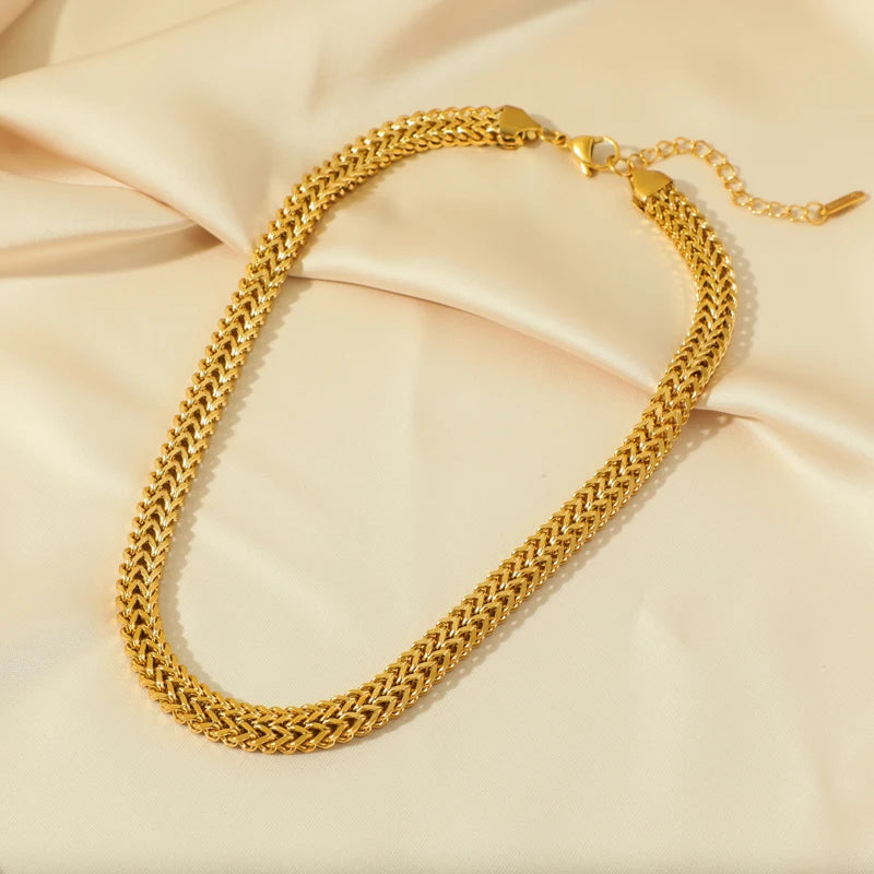 EILIECK 316L Stainless Steel Gold Color Chain Chokers Necklace For Women High Quality  Neck Chain Trendy Fashion Jewelry Bijoux