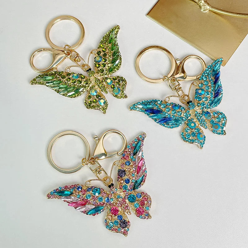 Easya 2024 Fashion Butterfly Bows Luxury Glitter Keychains High Quality Bags Decorate Wedding Gifts for Guests
