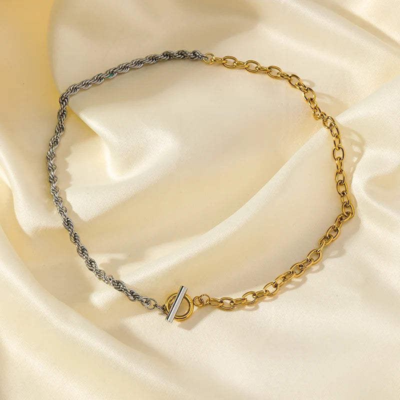 EILIECK 316L Stainless Steel High Quality Chain Collar Necklace For Women Silver Color Neck Chain Trendy Fashion Jewelry Bijoux