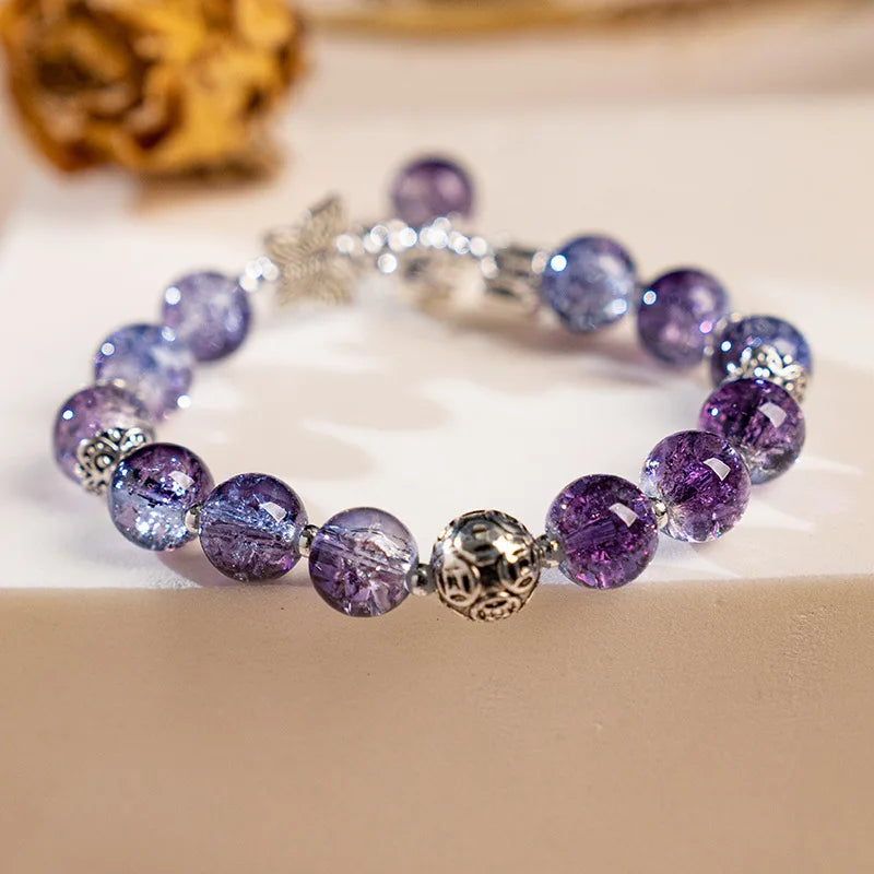Fashion Ice crack Gradient Beaded Bracelet for Women Vintage Handmade Butterfly Elephant Bracelet Valentine's Jewelry Gifts