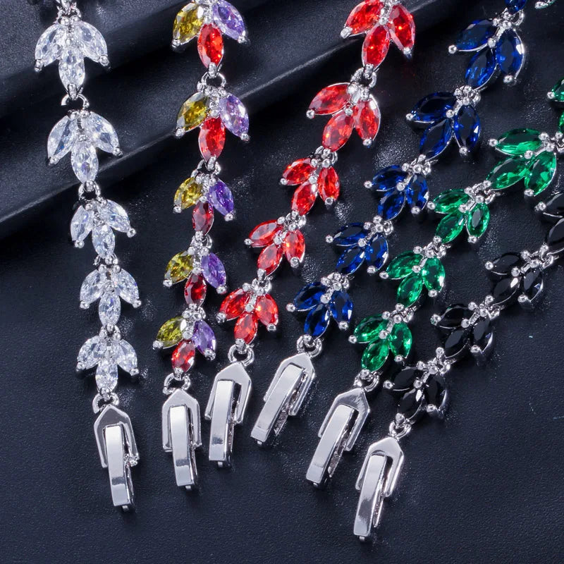 ThreeGraces Luxury Shiny Blue Zirconia Bridal Wedding Bracelet for Women Fashion Elegant Banquet Evening Party Jewelry BR304
