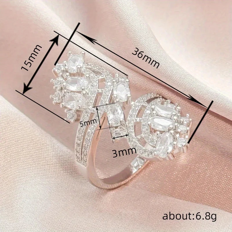 Full Bling Iced Out Cubic Zirconia Rings Women Garnet/Purple/Blue/Crystal Colorful Rings Wedding Engagement Trend Jewelry