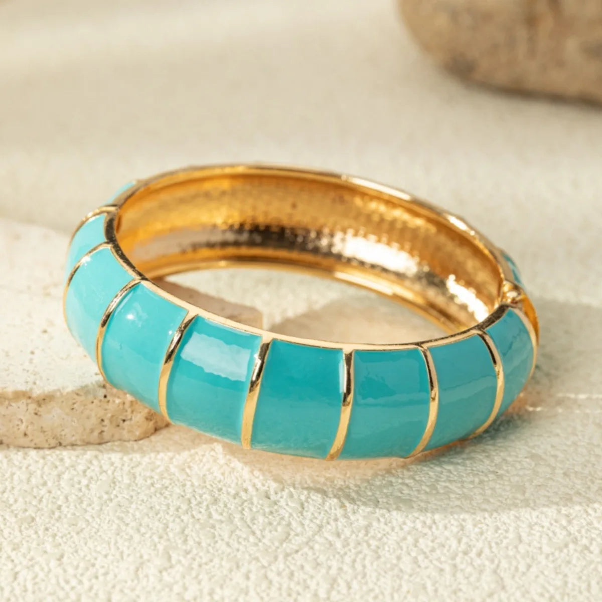 KMVEXO Bohemian Blue Enamel Cuff Bangles Geometric Irregular Gold Color Metal Wide Bracelet For Women Men Punk Pearl Jewelry