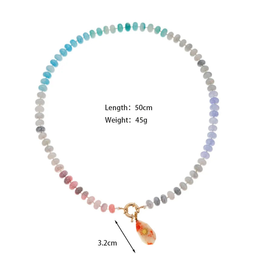2026 Fashionable Trendy Summer Colorful Heart Beaded Necklace Colorful Beaded Necklace Back-to-School Season Gift