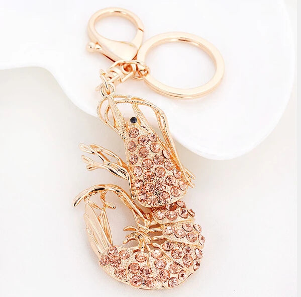 Fashion Rhinestone Crystal Metal Keychain Lovely Cartoon Marine Style Tortoise Fish Dolphin Keyring HandBag Car Pendant Gift
