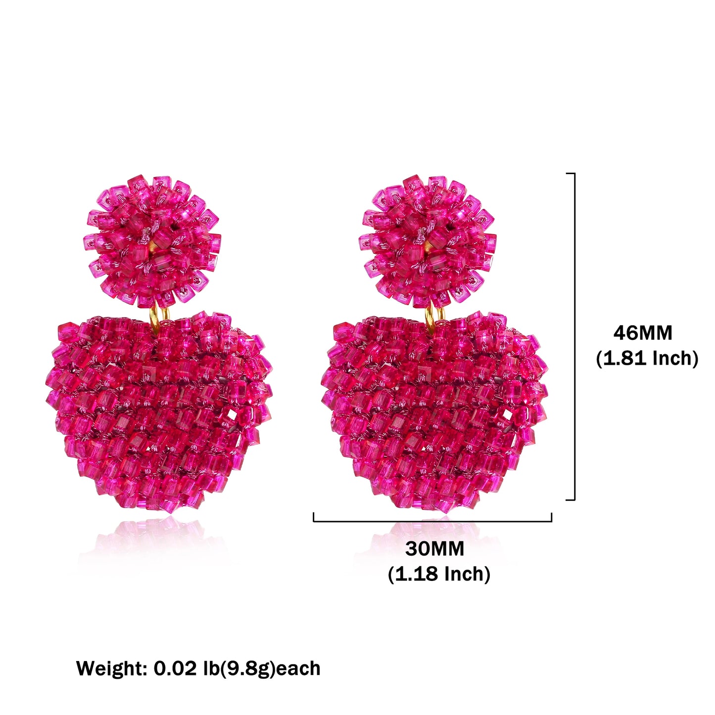 Badu Heart Shape Drop Earrings For Women Handmade Colorful Crystal Beads Big Statement Earrings Summer Party Jewelry Gifts
