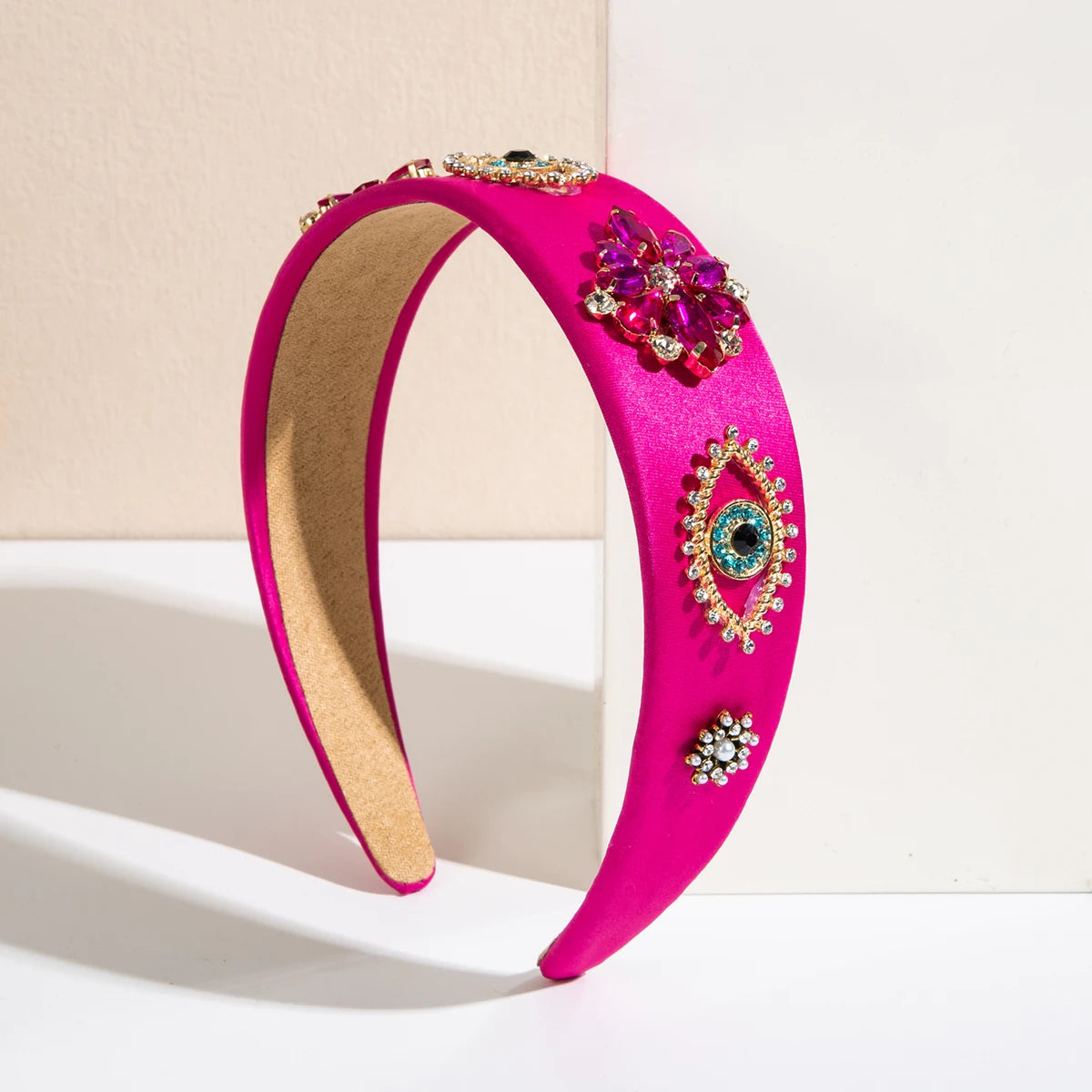 Fashion New Retro Baroque Hair Band Female Personality Devil Eye Flower Creative Headband Pressed Hair Accessories