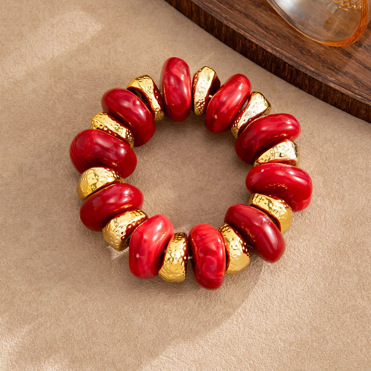 KMVEXO Bohemian Colorful Acrylic Beads Bracelet for Women New Trendy Resin Flat Round Elastic Bangles Statement Jewelry Gift