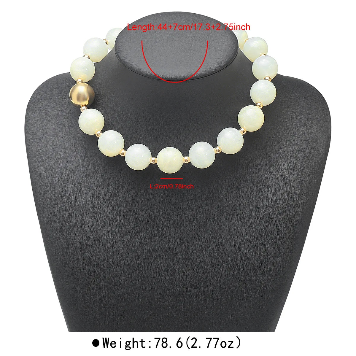 KMVEXO Fashion Colorful Round Resin Beaded Chokers Necklace for Women Smudging Acrylic Necklaces Neck Chain Daily Party Jewelry