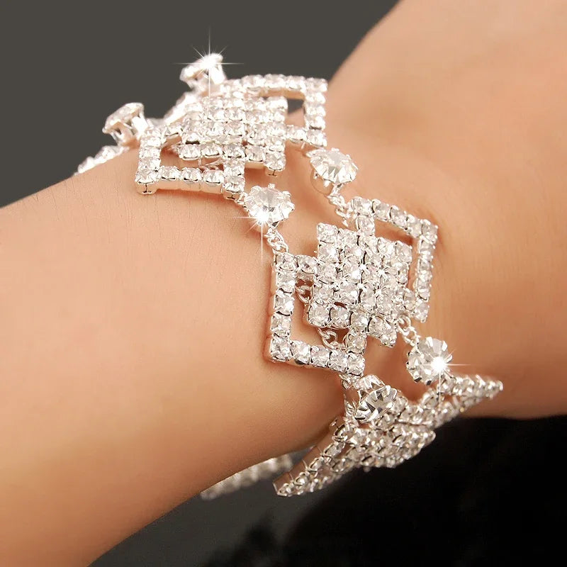 New Fashion Charm Bracelets 925 Silver AAAAA Zircon Crystal Women Bracelet Wedding Engagement Luxury Jewelry