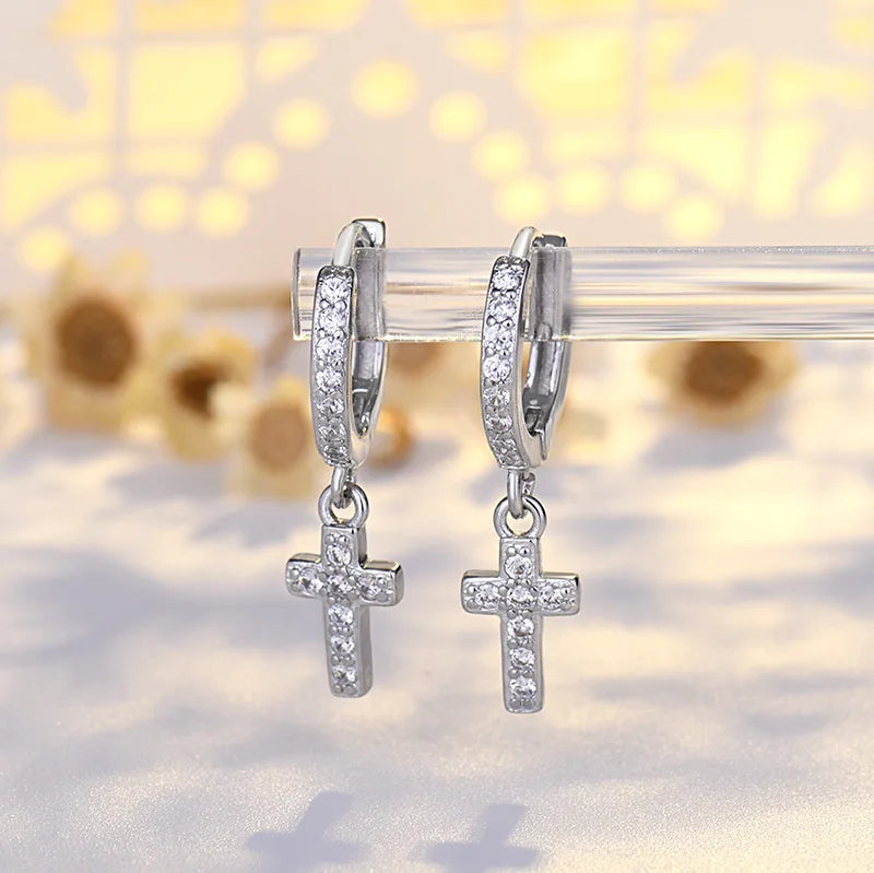 925 Sterling Silver Earrings exquisite Zircon for Women Fashion Party Jewelry Long Earrings Gifts Wedding Gift cute