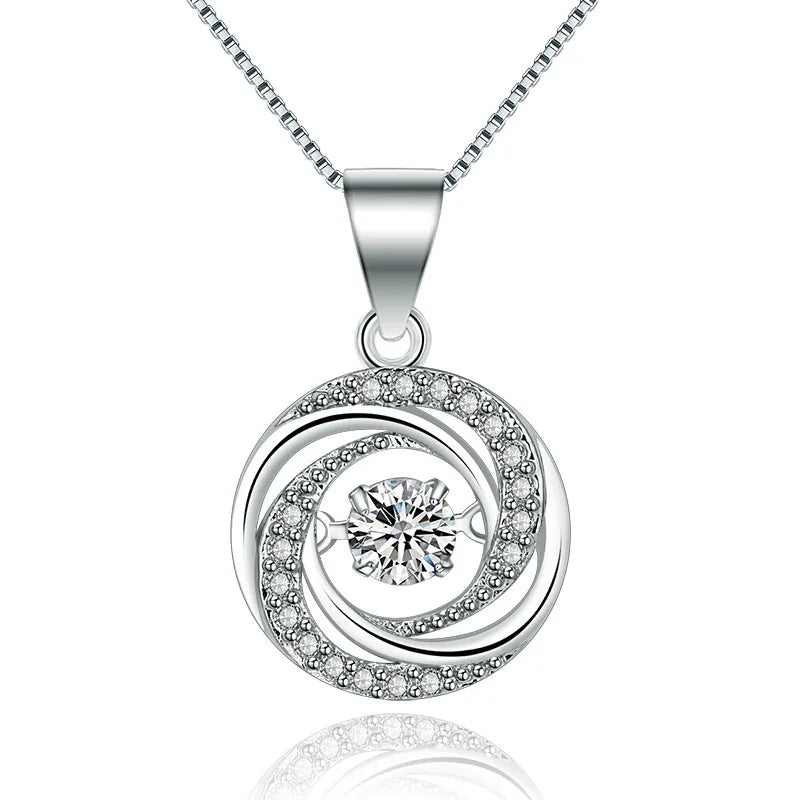 925 Sterling silver necklace pendant High quality Round luxury Fashion jewelry chains For Women Men Wedding Birthday Party Gift
