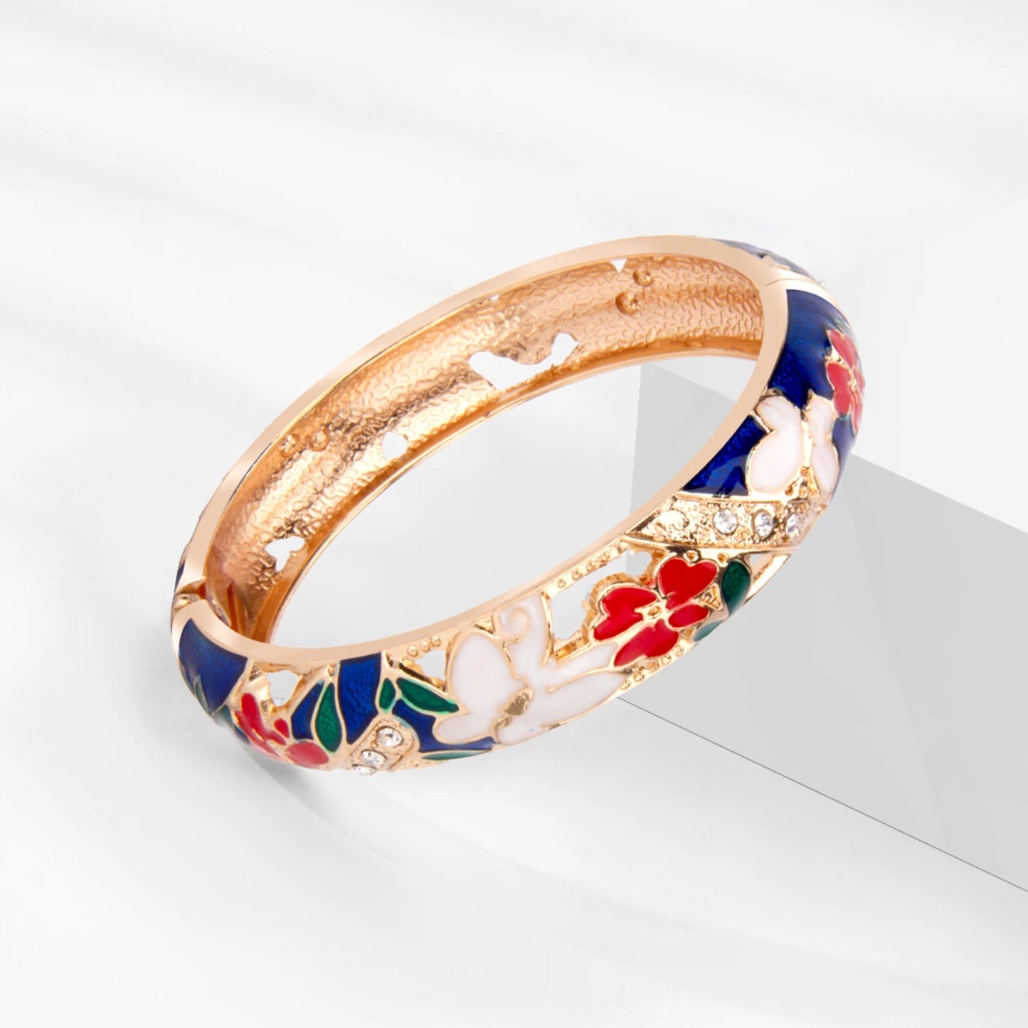 Enamel Bracelets For Women Bangle On Hand Floral Cloisonne Butterfly India African Jewelry Women's Hand Bracelets Designer Gifts