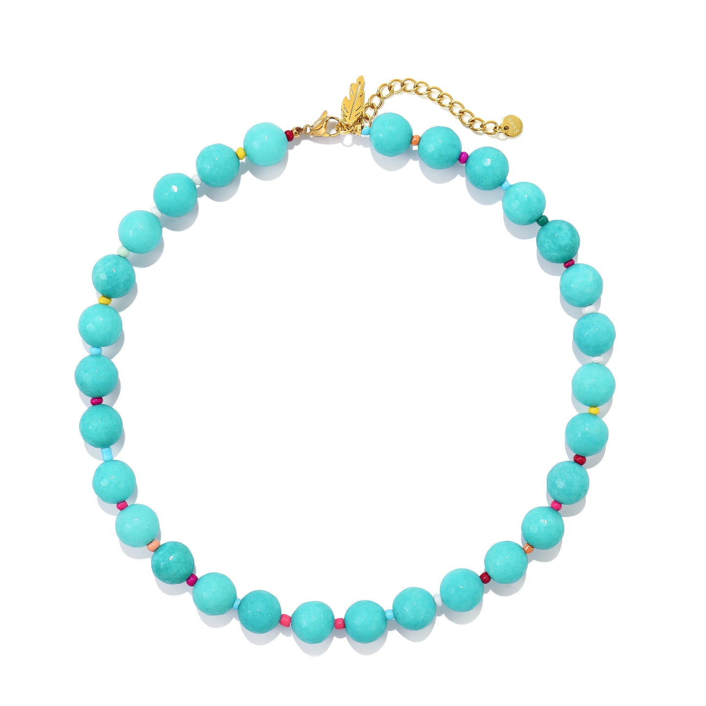 Badu Handmade Colorful Stone Beads Choker Necklace for Women Bohemian Summer Beach Holiday Jewelry Gifts